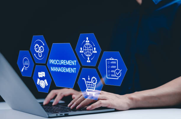 istock Procurement management and supply chain concept. Procurement icons related to logistics, supply chain, and inventory management. procurement in ensuring efficient business operations. logistic service 2187672902