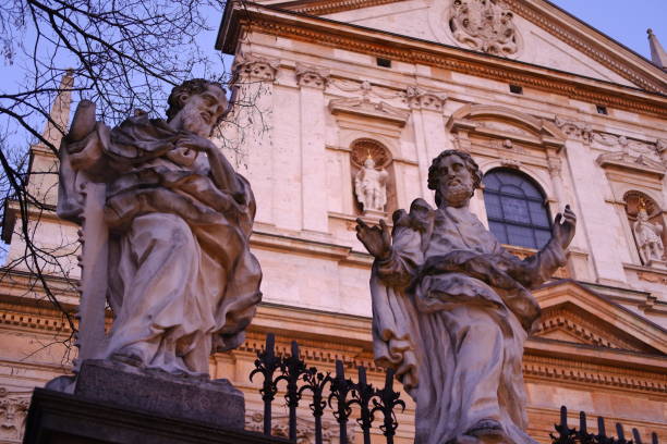 Old beautiful sculpture of an apostle men