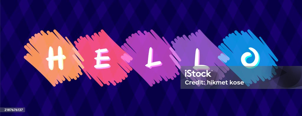 Good Writing Hello Handwritten Hello Lettering Word Hello On Scribble Stock Illustration ...