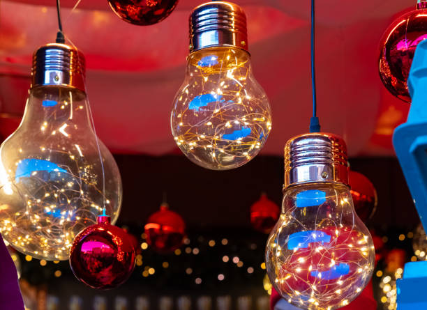istock String lights illuminate festive decor with red ornaments in a cozy setting during a holiday celebration 2187676387