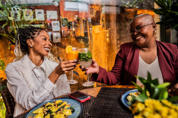 istock Businesswomen toasting at a restaurant 2187686586