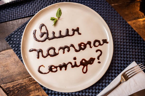 Plate with Portuguese text \