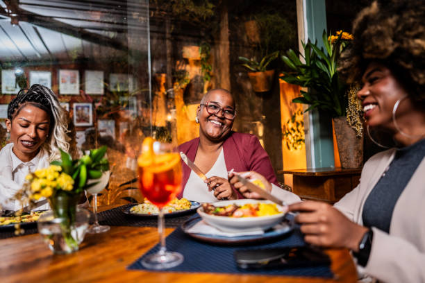 istock Businesswomen talking at a restaurant 2187686697