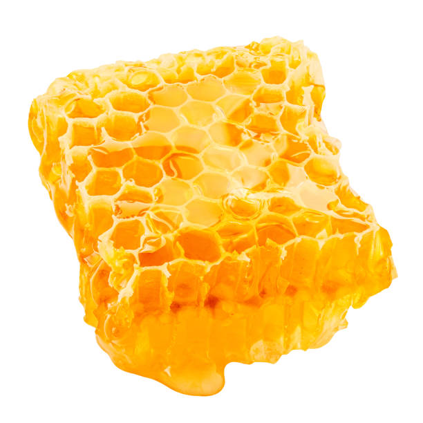 istock Honeycomb with honey syrup isolated on white background. Honey creative layout. Package design elements 2187693380