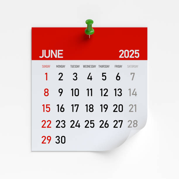 istock June 2025 Calendar. Isolated on White Background. 3d Rendering 2187695710