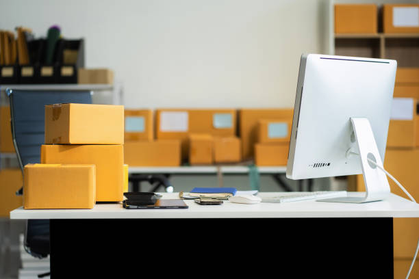 istock Workspace area with laptop tablet smartphone and paperwork on the table in the office concept. 2187697995