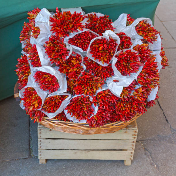 Italian Peperoncino Hot Chili Peppers for Sale at Farmers Market