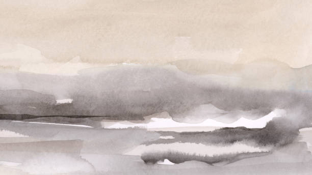 istock Abstract brown landscape watercolor background 16:9 ratio 2187700844