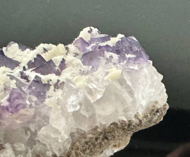 istock From a mineral collection, Strontianit on Fluorit 2187709325