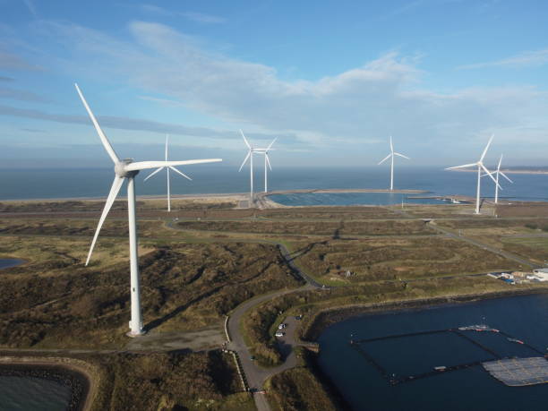 istock Wind turbines in Delta region 2187710132