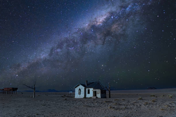 istock Milky way over the abandoned railway station Garub 2187718021