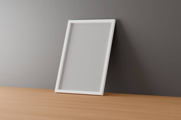 istock Photo Frame Mockup againsta a wall - 3D Illustration Render 2187719113