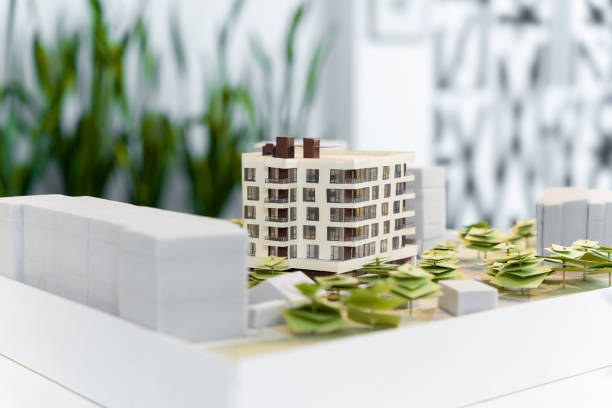 istock Living area mock up on the table in the modern architect office 2187723246