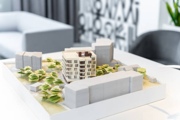 istock Living area mock up on the table in the modern architect office 2187723290