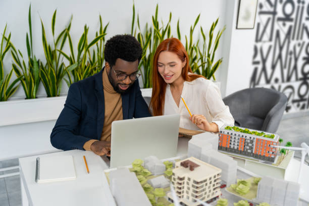 istock Young architects working on a new sustainable project and looking concentrated 2187723309