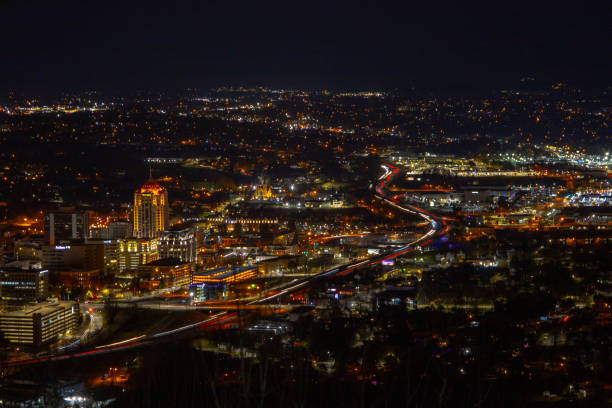 istock Roanoke, Virginia lit up at night 2187730381
