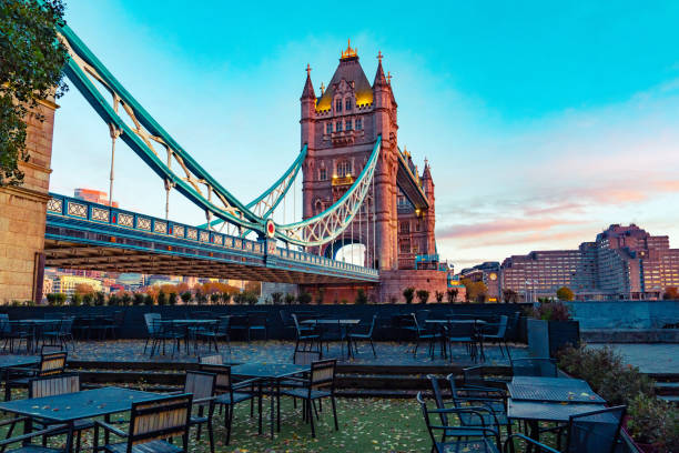 Terrace with Tower Bridge in London
