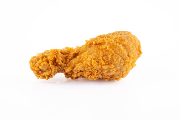 istock Delicious and crispy fried chicken legs on white background 2187737942
