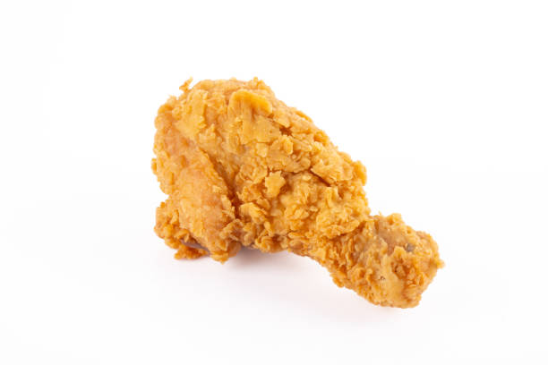 istock Delicious and crispy fried chicken legs on white background 2187737945