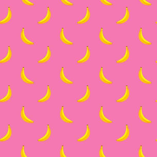 istock Banana flat seamless pattern on pink background. Wrapping paper, gift card, poster, banner design. 2187738272