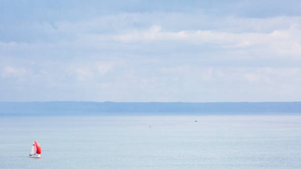 Boat on the french Britany sea in a pastel render