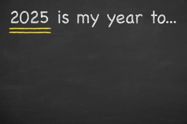 istock Drawing 2025 is my year to on blackboard background 2187741274
