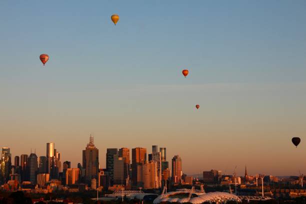 istock Hot air balloon balloons over Melbourne 2187743663