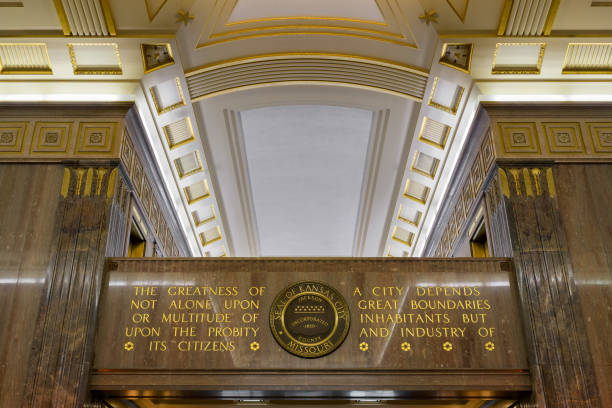 New York City, United States – July 10, 2013: The main room of the New York Public Library with golden lamps in Manhattan, New York City