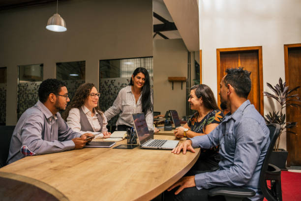 istock Employees meeting about a project in a modern office 2187745149