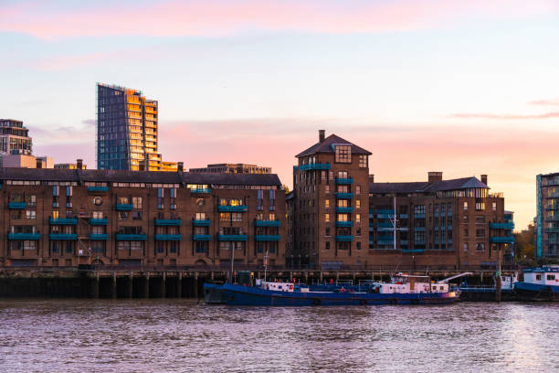 istock Luxurious and expensive apartments along the Thames river, London 2187752817