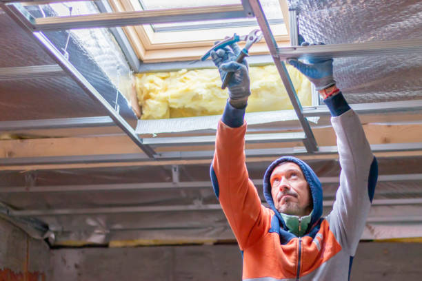 istock Installing skylight windows in mansard garret, or attic. Installation of suspended ceilings, thermal insulation,  vapor-permeable foil. 2187754792
