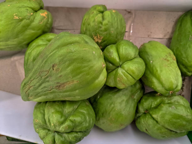 Labu Siam Or Pile Of Chayote Fruit.