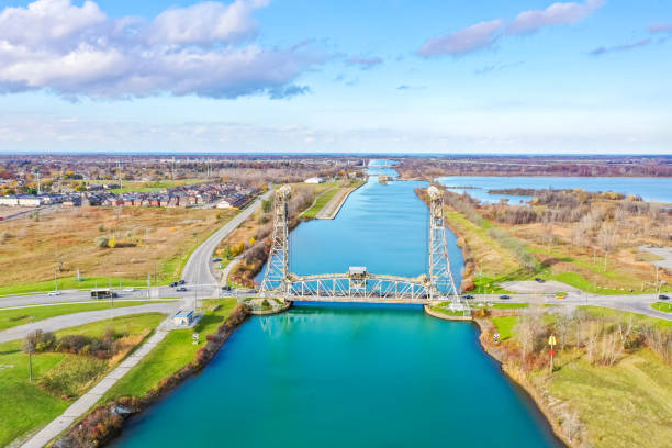 istock Welland Canals Parkway and Glendale Avenue Bridge view, St. Catharines, Canada 2187756114