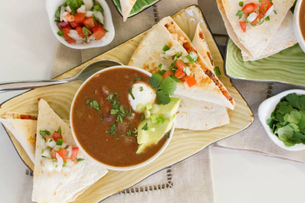 istock Black Bean Soup & Chicken Quesadillas 2187760189