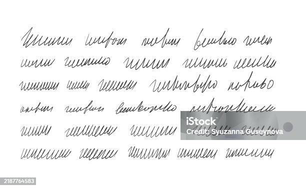 Fake Handwritten Notes Scribble Ink Stroke Handwritten Fictional Letter Abstract Fake Freehand ...