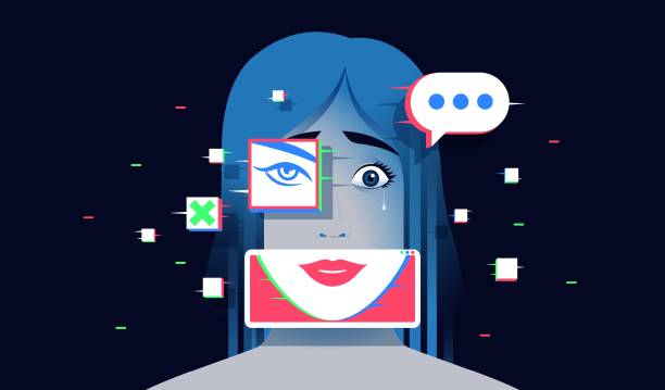 Conceptual illustration of AI deepfake technology