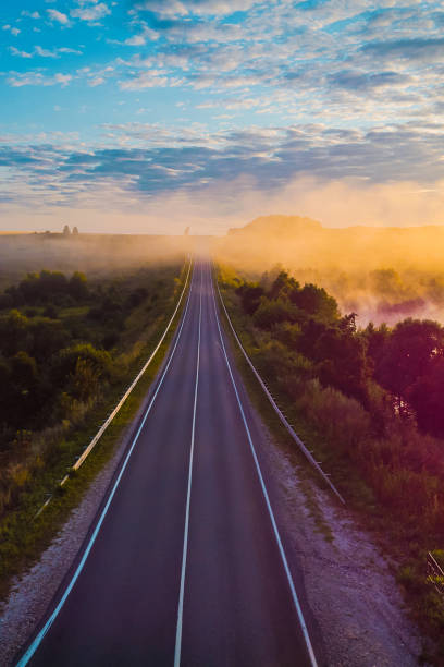 istock Top view of the highway asphalt surface landscape 2187772220