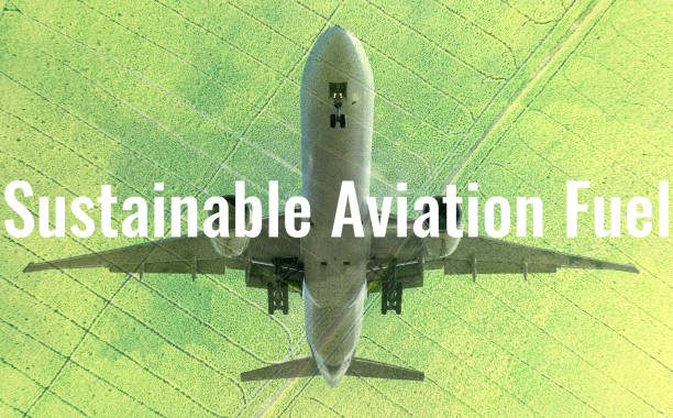 istock Sustainable aviation fuel concept. Net zero emissions flight. Sustainability transportation. Eco-friendly aviation fuel. Air travel. Future of flight with green innovation. Airplane use biofuel energy 2187777094
