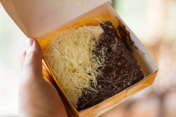 delicious grated cheese chocolate cake in the box