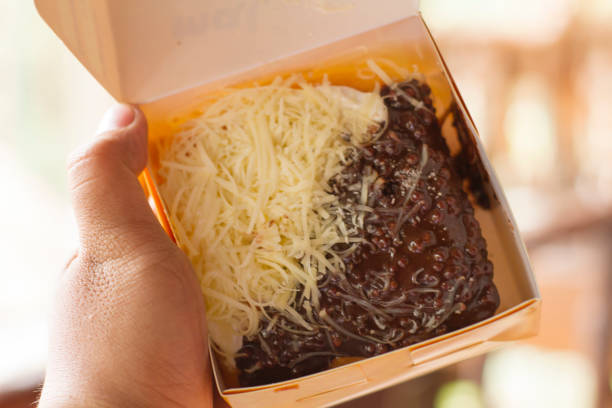 delicious grated cheese chocolate cake in the box