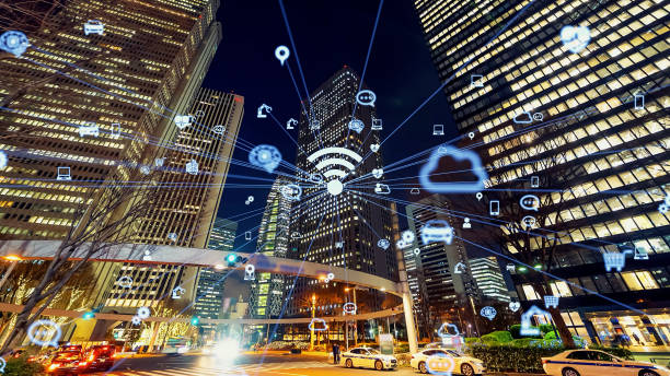 istock Smart city and communication network concept. 5G. LPWA (Low Power Wide Area). Wireless communication. 2187780868
