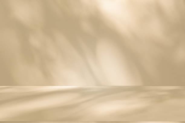 istock Studio style background wall decoration presentation uses white and beige tones. with shadows cast from a nearby window, concept creating a decorative 2187787562