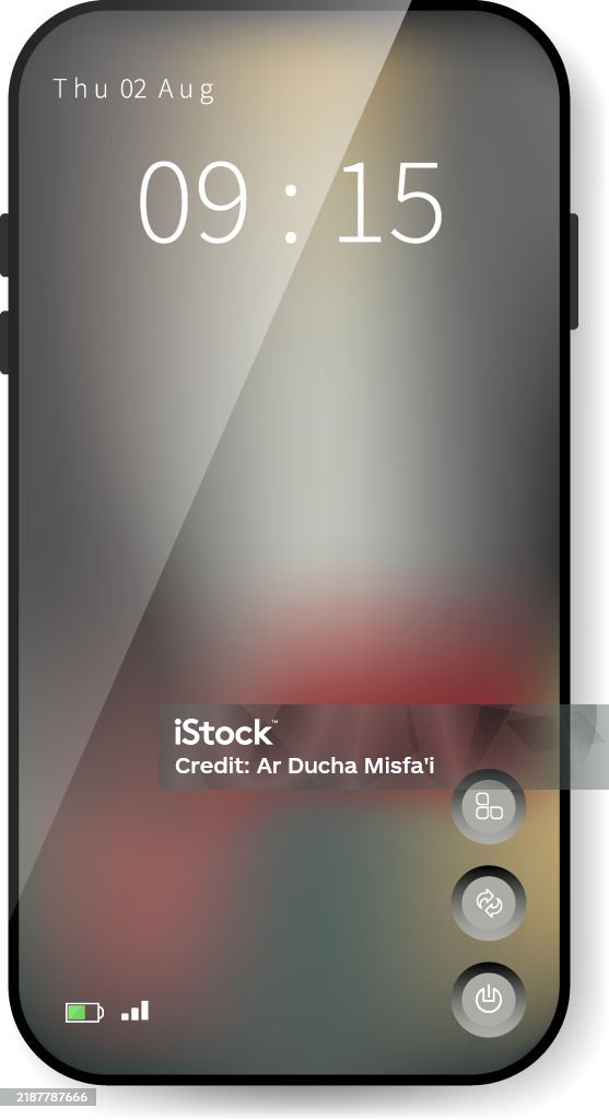 Lock Screen Function Minimalistic Smartphone Lock Screen Interface Mockup With Transparent ...