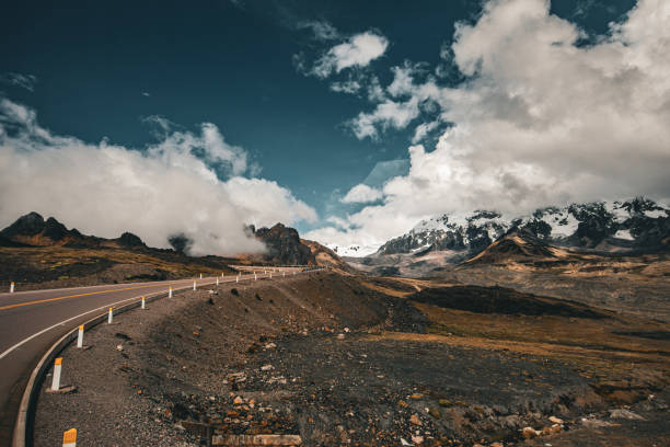 Travelling along the road through the Peruvian highlands on the way to Machu Picchu.