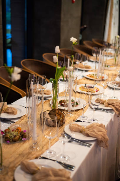 istock Served table. hall for banquets and weddings 2187795199