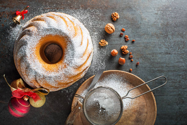 istock Sweet bread roll with nuts, holidays celebration dessert 2187800663