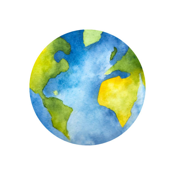 istock Planet earth. Watercolor hand drawn earth day globe illustration isolated on background. Agriculture, organic gardening, planting or ecology. Environmental, earth day. For designers, postcards, greetings, birthda 2187801753