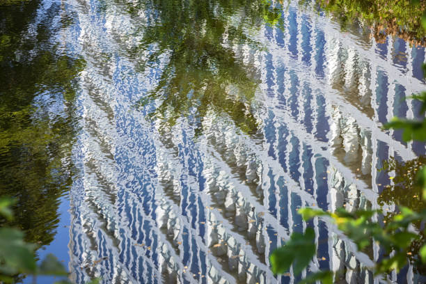 reflection of an apartment building in the water; The Hague, Netherlnads