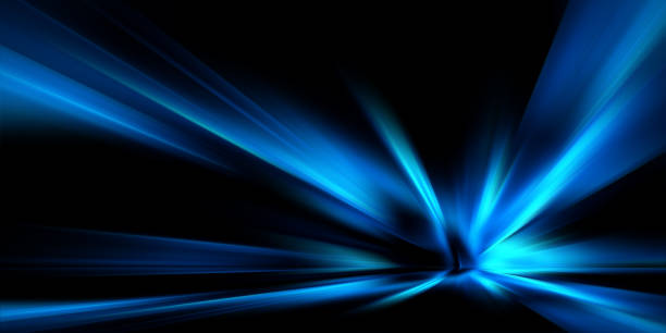 istock Abstract futuristic background with glowing blue light effect. High speed. Hi-tech. Abstract technology background concept 2187803900