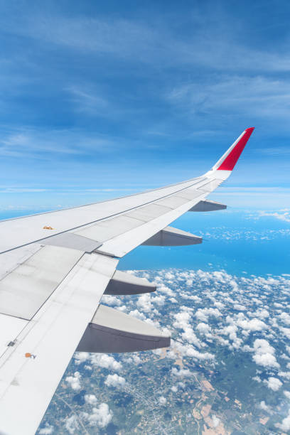 istock Awesome view of the Earth under the airplane wing 2187805538